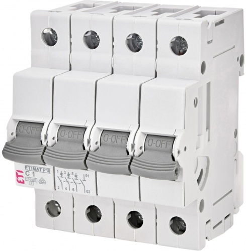 Автоматический выключатель ETIMAT P10 3p+N Z 10A (10kA) | код 271044101 | ETI