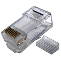 Коннектор RJ45 UTP 8P8C, универсальный, со вставкой, cat.6, 100 шт. | код TWT-PL45-8P8C-6V | TWT