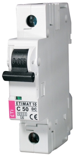 Автоматический выключатель ETIMAT 10 DC 1p C 50A (6 kA) | код 002137721 | ETI
