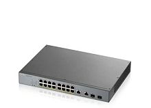 Коммутатор Zyxel GS1350-18HP-EU0101F (L2) 16x1Гбит/с 2xКомбо(1000BASE-T/SFP) 16PoE+ 250W управляемый | код 1168872 | Zyxel
