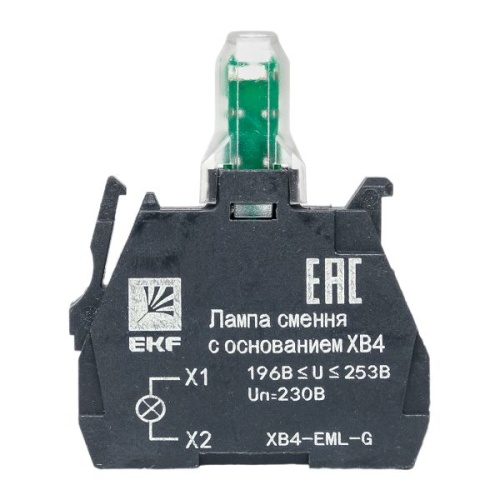 Лампа сменная c основанием XB4 зеленая 230В PROxima | код XB4-EML-G | EKF фото 3