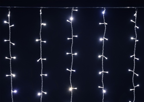 LIGHTING Гирлянда занавес 1,5х1,5м 160 светодиодов белый свет IP20 прозрачный шнур 3м 230В транзит | код LGDB201-2-160-L1-T-S-20 | IEK