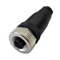 Разъем М12,4A,гнездовой,винт,пластиковый,прямой,резьба PG7,кабельная часть СЦМ120013-04A | код 185200107 | СТЭЗ