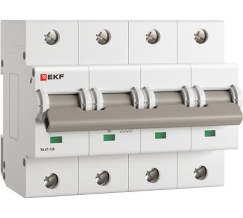 Автоматический выключатель ВА 47-125 4P 25А (D) 15кА PROXIMA EKF | код mcb47125-4-25D | EKF
