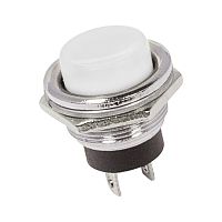 Выключатель-кнопка металл 250V 2А (2с) (ON)-OFF 16.2 белая REXANT | код 36-3355 | REXANT