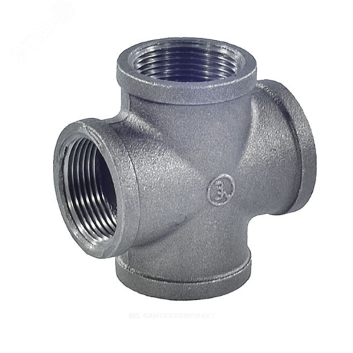 Крестовина чугунная Ду15 (1/2') ВВ | код 127-3623 | Fittex PLUS