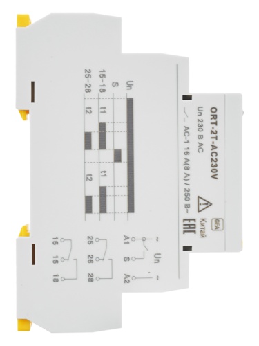 Реле времени ORT 2 контакта 230В AC с независимыми уставками | код ORT-2T-AC230V | IEK фото 2