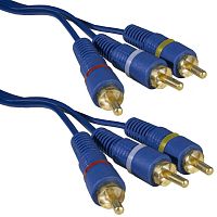 Аудио-видео шнур RUICHI 3 RCA - 3 RCA,1.5 м, чёрный | код 113697 | Ruichi
