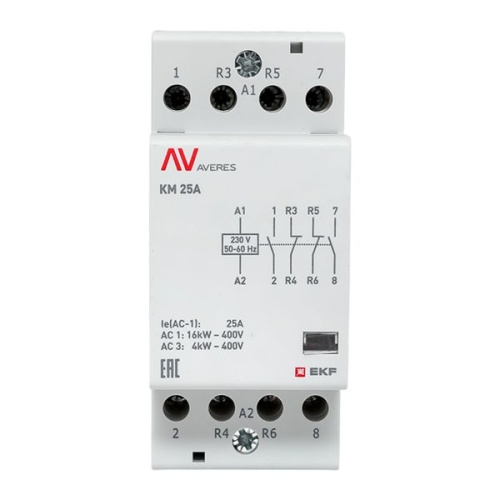 Контактор модульный КМ 25А 2NC+2NO 230VAC (2 мод.) AVERES EKF | код km-av-2-25-22-230V | EKF фото 4