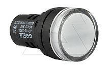 Индикатор светодиодный моноблочный AD116-22DS, белый, LED 110VAC/DC, IP65, 22mm | код AD116-22DS/W26 | GQELE