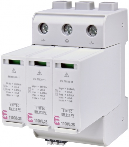Ограничитель перенапряжения ETITEC EM T12 PV 1100/6,25 Y RC (для PV систем) | код 002440581 | ETI