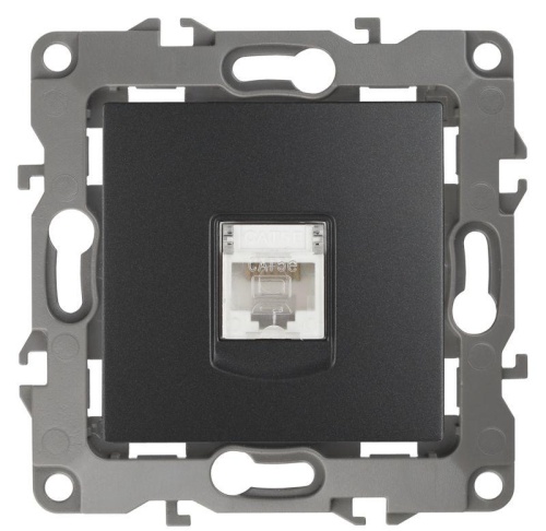 Розетка компьютерная 12 12-3107-05 RJ45 антрацит | код Б0014727 | Эра