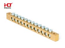 Шина PEN земля-ноль 6х9мм 12/2 (12групп/креп по краям) HLT | код 081-09-27 | HLT