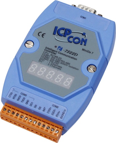 I-7522D CR Intelligent Communication Controller with seven segment display with one RS-485 port, on | код 00-06016360 | ICP DAS