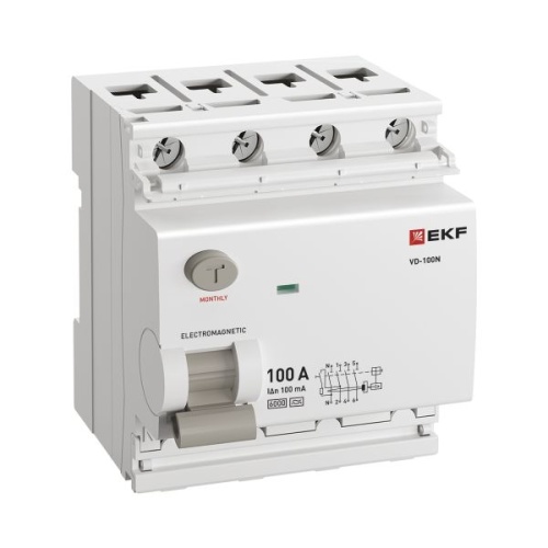 Выключатель дифференциального тока ВД-100N 4P 100А 100мА тип A эл-мех 6кА PROXIMA EKF | код E1046MA100100 | EKF фото 4 Выключатель дифференциального тока ВД-100N 4P 100А 100мА тип A эл-мех 6кА PROXIMA EKF | код E1046MA100100 | EKF фото 4