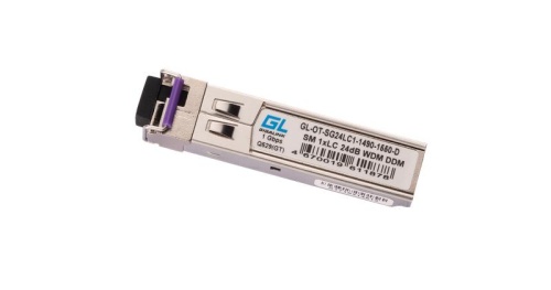 Модуль GIGALINK SFP, WDM, 1Гбит/c, одно волокно SM, LC, Tx:1490/Rx:1550 нм, DDM, 24 дБ (до 80 км) | код GL-OT-SG24LC1-1490-1550-D | GIGALINK