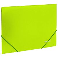 Папка на резинках BRAUBERG Neon, неоновая, зеленая, до 300 листов, 0,5 мм, 227460 | код 227460 | BRAUBERG