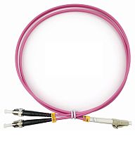 Cabeus FOP-50-OM4-LC-ST-2m Шнур оптический duplex LC-ST 50/125 mm OM4 2м LSZH | код 9162c | Cabeus
