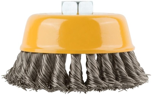 Кордщетка-чашка гайка М14 витая проволока нержавеющая сталь 100 мм | код 38848 | FIT фото 4