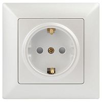 Розетка Intro Solo 4-206-06 с заземлением 2P+E | код Б0053686 | ЭРА