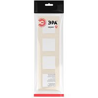 Рамка для розеток и выключателей Серия 12 12-5204-02 на 4 поста, Классик, слоновая кость | код Б0067749 | ЭРА