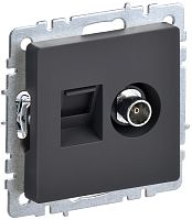 BRITE Розетка двойная TV+RJ45 кат.5E РТВ/РК12-БрГ графит | код BR-AK20-1-K53 | IEK