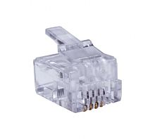 Коннекторы 6P4C (Телефонные разъемы) (RJ-11) Уп. 100шт. (RJ-11 6P4C) | код 10-0227 | SUPRLAN