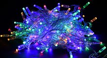 LIGHTING Гирлянда нить 20м 200 светодиодов RGB свет IP44 прозрачный шнур 3м 230В контроллер 8 сцен | код LGDU111-3-200-20-T-S-44 | IEK