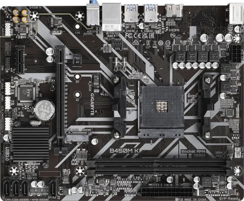 Материнская плата Gigabyte B450M K Soc-AM4 AMD B450 2xDDR4 mATX AC`97 8ch(7.1) GbLAN RAID+HDMI | код 1895981 | GIGABYTE