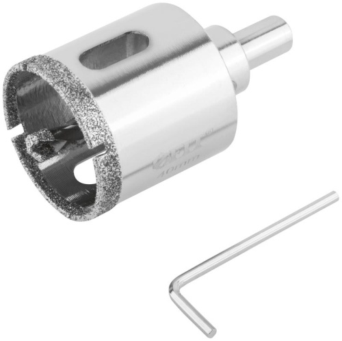 Коронка кольцевая по керамограниту, камню и кафелю алмазная с центровочным сверлом 40х67 мм | код 16218 | FIT