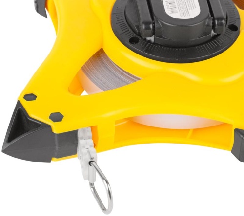 Рулетка геодезическая, стальная лента, открытый пластиковый корпус, ускоренная перемотка, прорезиненная ручка 50 м | код 17805 | FIT фото 6