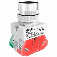 Выключатель кнопочный ВК-22 22 мм? 220В, IP54, Черный | код. 25126DEK | DEKraft