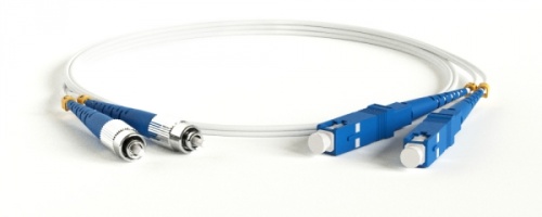 Патч-корд волоконно-оптический (шнур) SM 9/125 (G657) FC/UPC-SC/UPC 2 мм duplex LSZH 3м, Hyperline FC-D2-9A1-FC/UR-SC/UR-H-3M-LSZH-WH | код 238631 | Hyperline