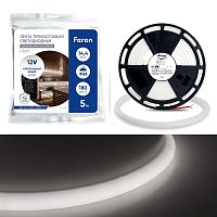 Лента светодиодная неоновая LEDх180/м 5м 14.4w/m 12в IP68 белый | код 32187 | Feron