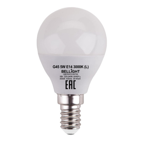 Лампа LED 5Вт 3000K 430Лм E14 IP 65 Шар | код 88297874 | BELLIGHT
