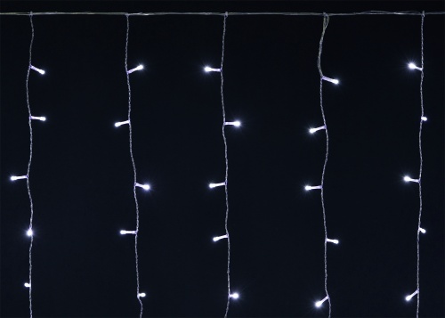 LIGHTING Гирлянда бахрома 4,5х0,7м 200 светодиодов белый свет IP44 прозрачный шнур 3м 230В транзит | код LGDU301-2-200-L3-T-S-44 | IEK