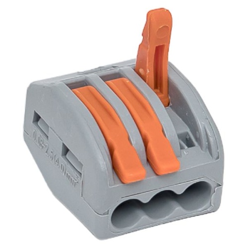 Клемма СМК 222-413 с рычагом 3 отверстия блистер EKF PROxima | код plc-smk-413b-20 | EKF фото 4