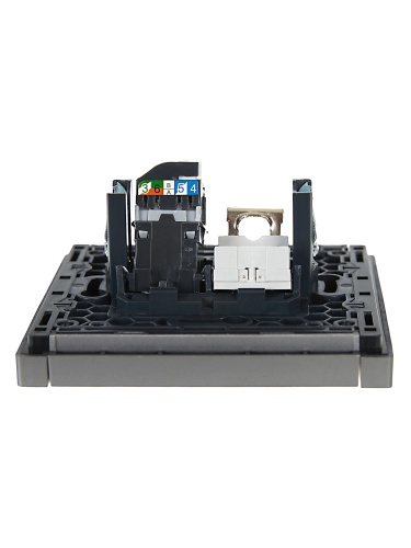 FORTE&PIANO Роз. двойная RJ11+RJ45 кат.5E FP535 ст. IEK | код FP-KT20-O-1-K46 | IEK фото 3