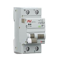 Дифференциальный автомат DVA-10 1P+N 10А (B) 30мА (A) 10кА EKF AVERES | код rcbo10-1pn-10B-30-a-av | EKF