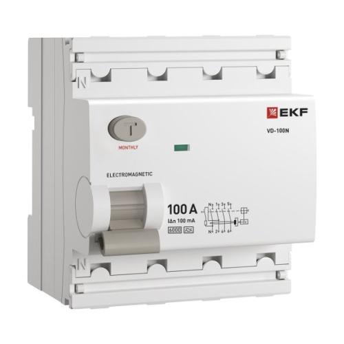 Выключатель дифференциального тока ВД-100N 4P 100А 100мА тип A эл-мех 6кА PROXIMA EKF | код E1046MA100100 | EKF фото 2 Выключатель дифференциального тока ВД-100N 4P 100А 100мА тип A эл-мех 6кА PROXIMA EKF | код E1046MA100100 | EKF фото 2