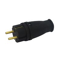 Вилка электрич. прямая В16-001 16А с заземл. каучук Витебск 0305-00080