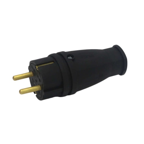 Вилка электрич. прямая В16-001 16А с заземл. каучук Витебск 0305-00080