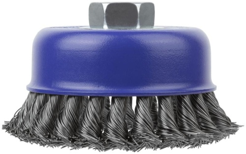 Щетка для УШМ, М14, Чашка, крученая витая проволока 0,5 мм, 100 мм, блистер, Profi | код 82-899 | FIT фото 2