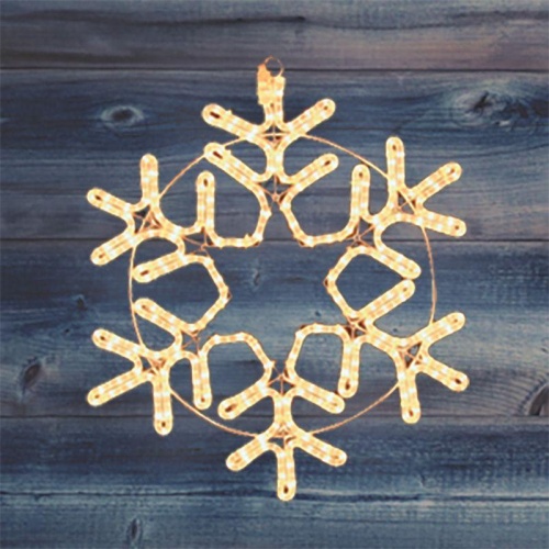 Фигура светодиодная "Снежинка большая" 55х55см 180LED тепл. бел. 22Вт 220-240В IP65 дюралайт Neon-Night 501-324 фото 6