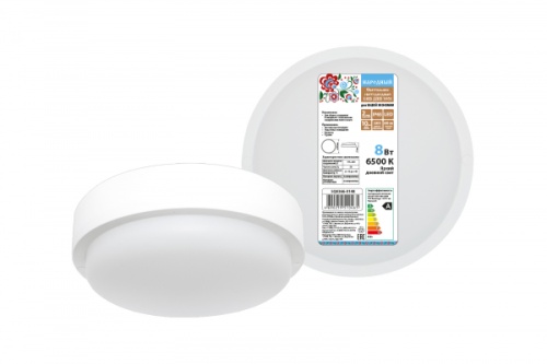 Светодиодный светильник LED ДПП 3901 8Вт 6500К IP65 белый круг 140*57 мм Народный | код SQ0366-0148 | TDM НАРОДНЫЙ