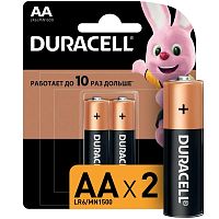 Элемент питания алкалиновый LR MN 1500/LR6 Basic BP-2 (блист.2шт) Duracell Б0014044/Б0026814