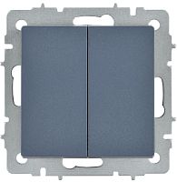 BRITE Выключатель 2-клавишный перекрестный 10А ВС10-2-3-БрМ маренго IEK | код BR-V23-0-10-K35 | IEK