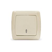 Маргарита выключатель проходной одноклавишный с/у, 10А, 220В, сл.кость (Ivory) (еврослот) | код М0025-I | Universal