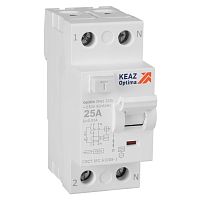 Выключатель дифференциального тока (УЗО) без защиты от сверхтоков 2П 25А 30мА A 4,5кА OptiDin DM63-2225-A-4,5-УХЛ4 | код 343912 | КЭАЗ