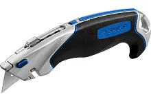 Нож универсальный с автостопом и быстрой заменой лезвий, трап. лезвия А24 | код 0923_z02 | ЗУБР